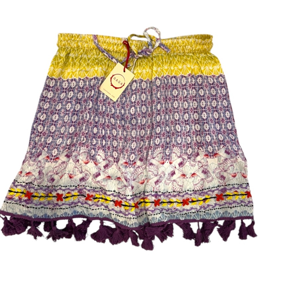 NWT New RAGA Viscose embroidered mini shirt.  Size Small